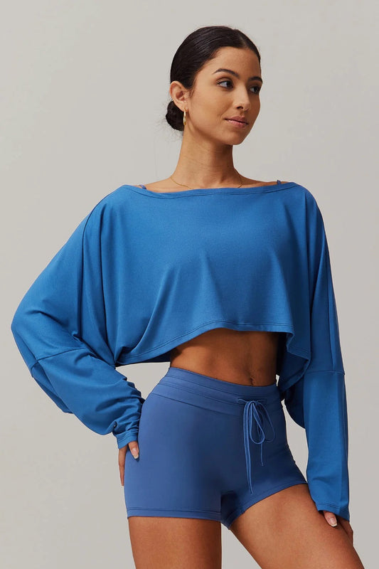 Anna Long Sleeve Top - Blue Bic